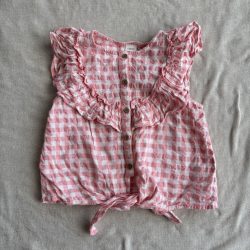 Kockás megkötős nyári ing (134)