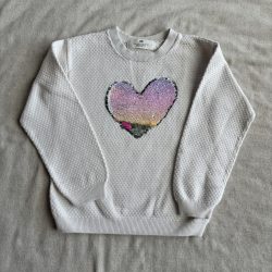 Flitteres vékony kötött pulóver (110/116)