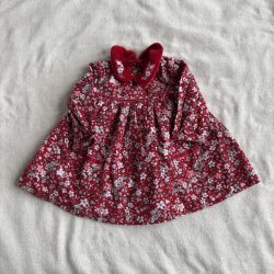 Gyönyörű virágmintás mikrokord ruha (68)