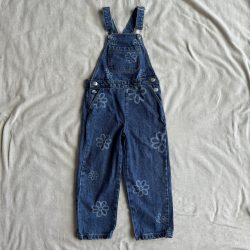 Virágmintás farmer kantáros nadrág (116)