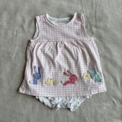 Cuki állatos kockás ruha alul bodyval (86)