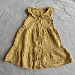Gyönyörű hímzett sárga ruha (116)