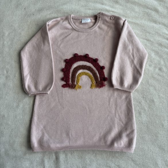 Szivárványos hosszított kötött pulóver (86)