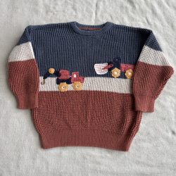Munkagépes kötött pulóver (98)