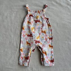 Cuki mintás pamutmuszlin romper (62)