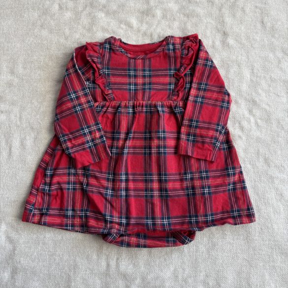 Kockás karácsonyi bodys ruha (68)