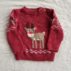 Rénszarvasos vastag kötött pulóver (74)