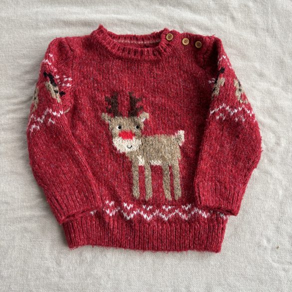 Rénszarvasos vastag kötött pulóver (74)