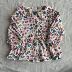 Színes mintás vékony viszkóz blúz (98)