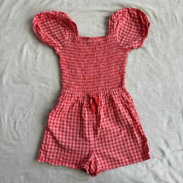 Buggyos ujjú kockás jumosuit (146)