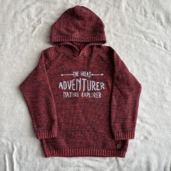 Kötött kapucnis pulóver (104/110)