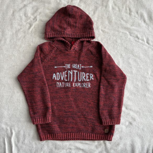 Kötött kapucnis pulóver (104/110)