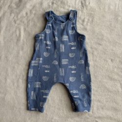 Mintás bordázott romper (62)