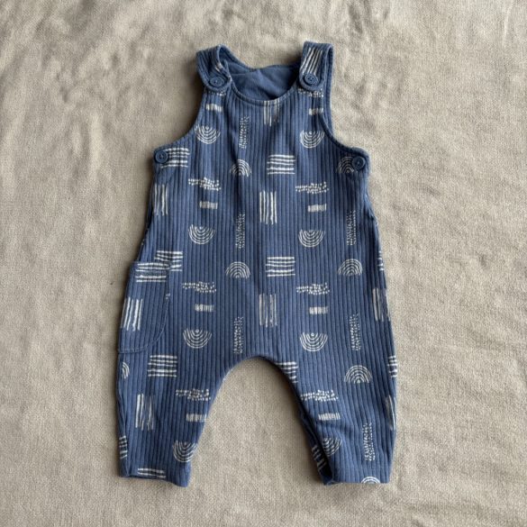 Mintás bordázott romper (62)