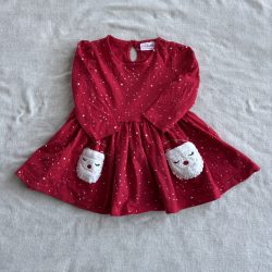 Mikulás zsebes pöttyös ruha (80)