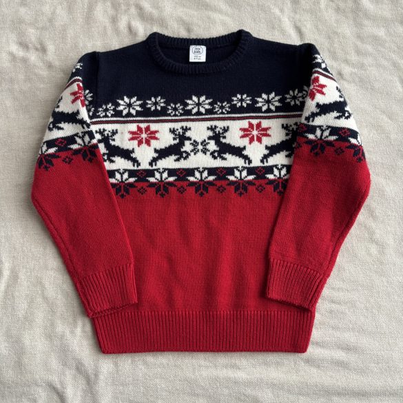 Ünnepi mintás kötött pulóver (122)