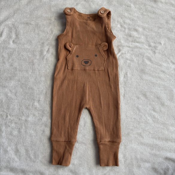 Bordázott mackós romper (56)