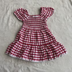 Piros kockás ruha cuki szegéllyel (92)